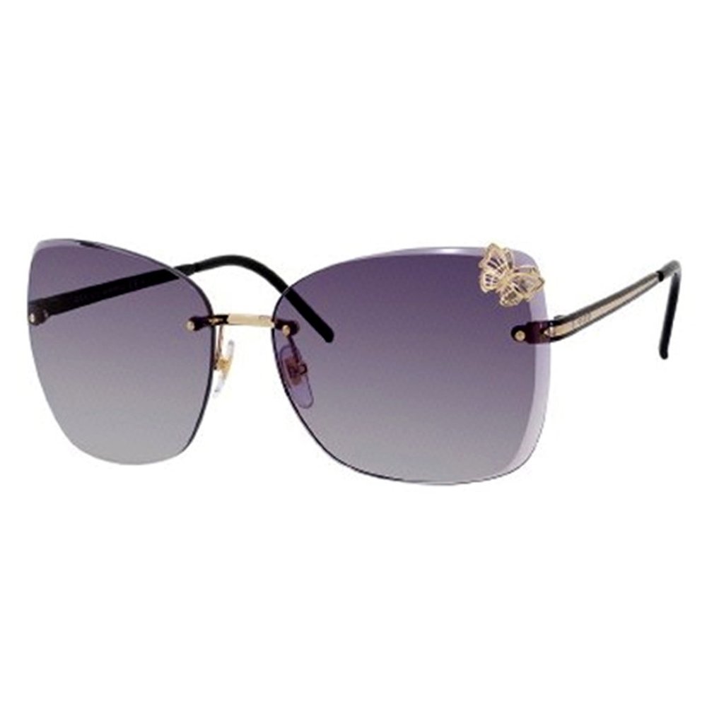 SOLD Rare Modern GUCCI Flora Butterfly Black Sunglasses GG 4217/S Rimless 62[]16